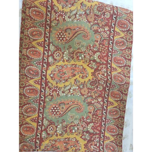 Pottery Barn Placemats Set 4 Brown Orange Fabric Paisley Autumn 🍂 - Picture 2 of 8